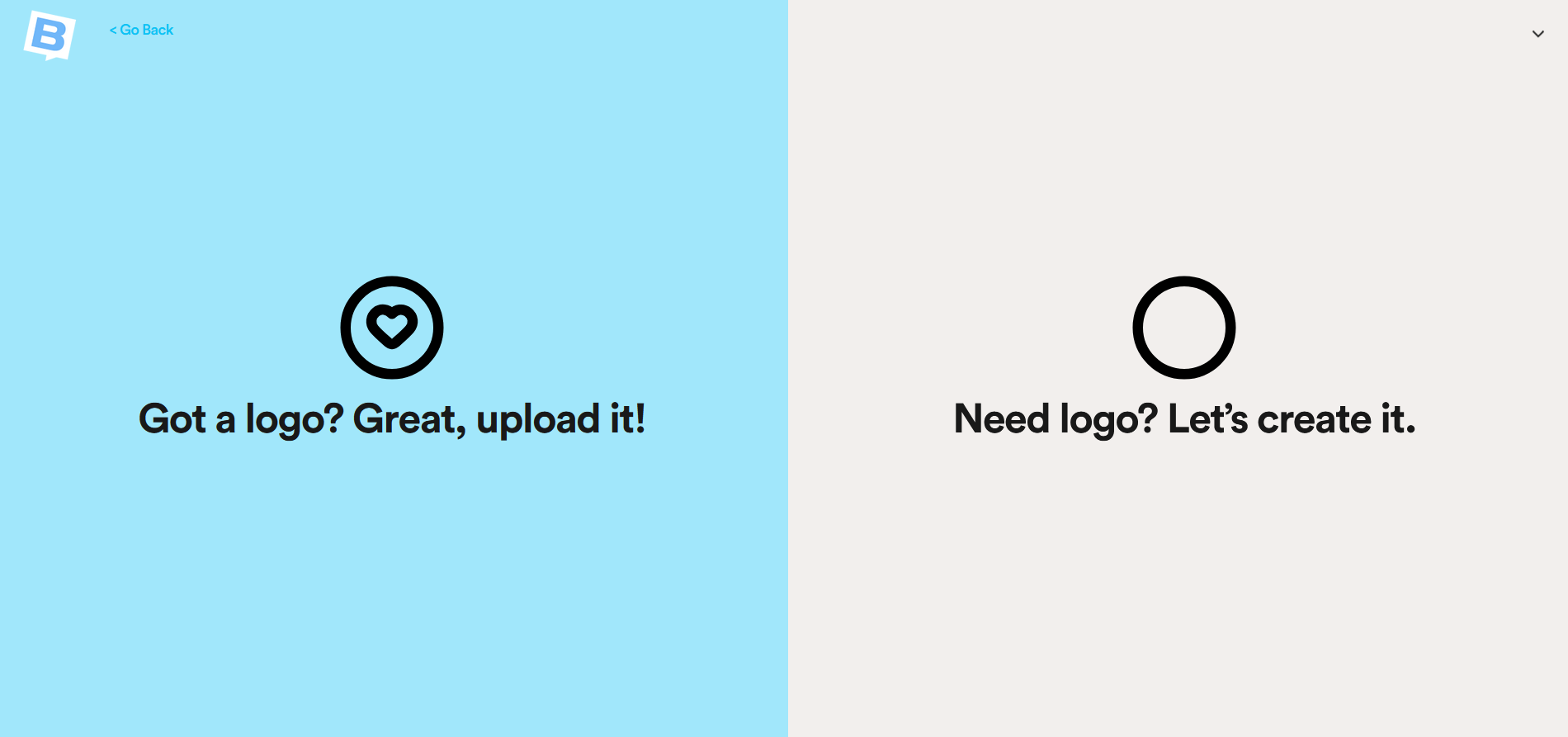 Choose whether you have a loogo or not