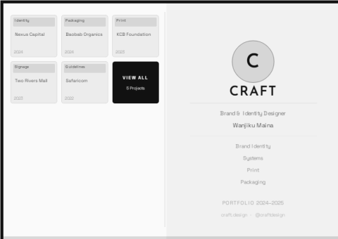CRAFT Portfolio Cover · Designer · Portfolio Cover