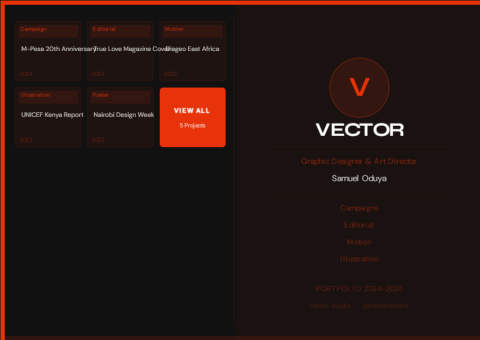 VECTOR Portfolio Cover · Graphic Designer · Portfolio Cover