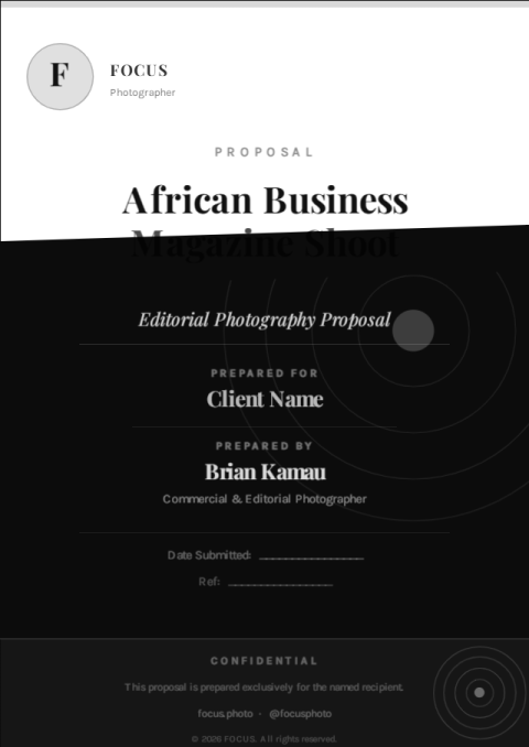 FOCUS Proposal Cover · Photographer · Proposal Cover