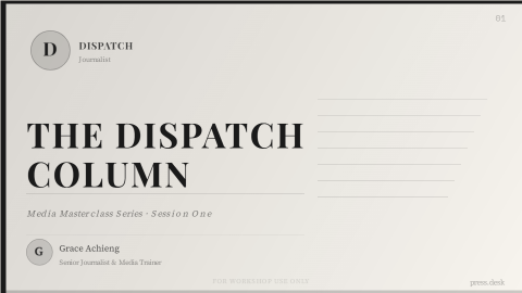 DISPATCH Slide Cover 16:9 · Journalist · Slide Cover 16:9