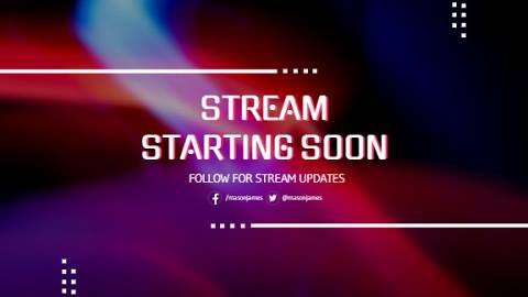 Neon Light Twitch Offline Banner design template