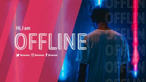 Neon Light Twitch Offline Banner design template - 171