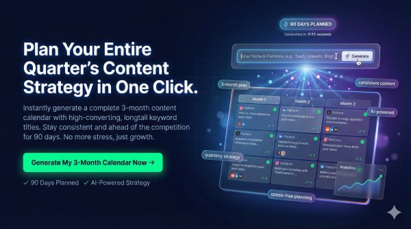 3 Months Content Calendar