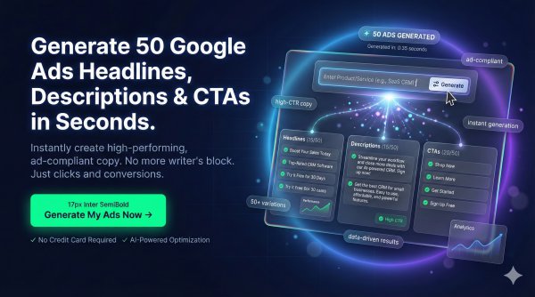 50 Google Ads Headlines, Descriptions and CTA's
